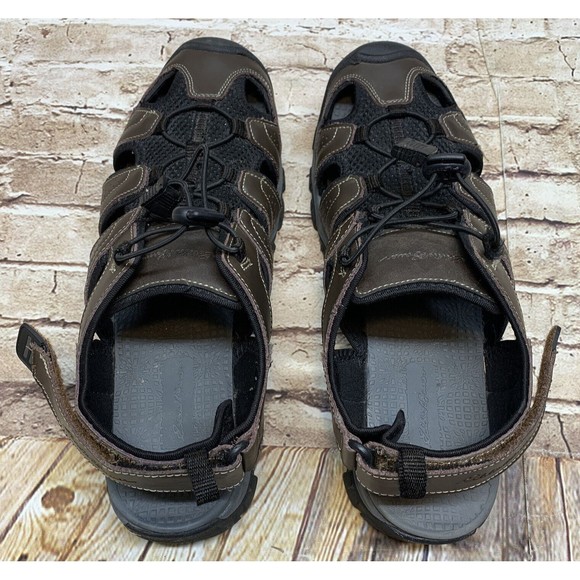 Eddie Bauer Mens Stewart Fisherman Sport Sandal Brown Closed Toe Hiking Shoe~12M - Picture 12 of 12